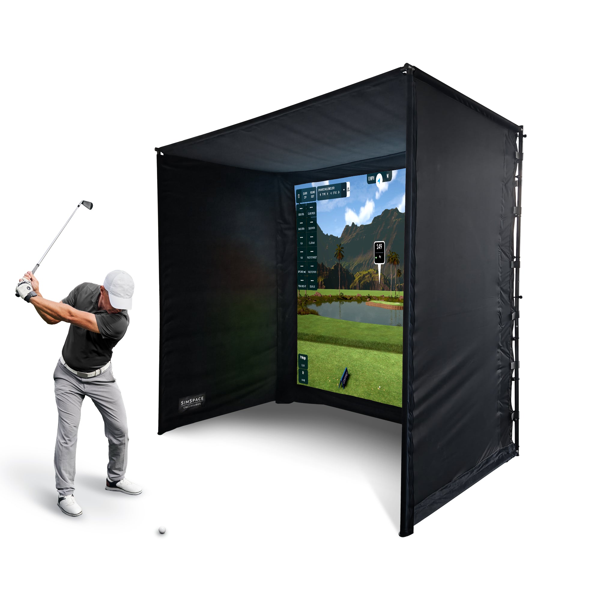 Uneekor - Uneekor EYE Mini Lite SimSpace Golf Simulator Package