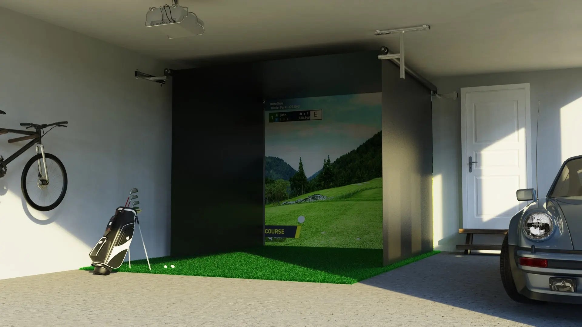 Uneekor EYE MINI TheSportScreen Vanish Series Golf Simulator Package Uneekor