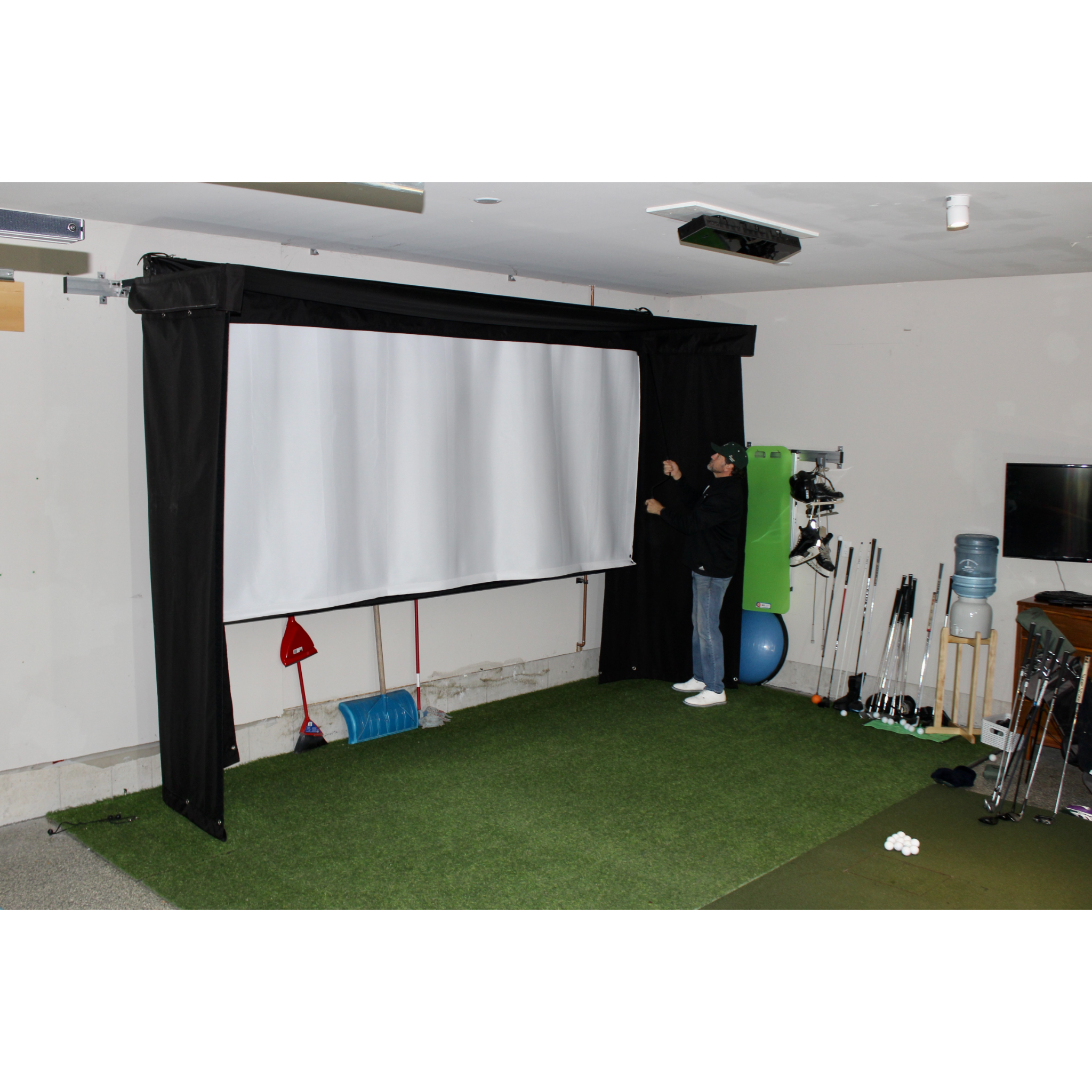 The SportScreen Vanish LITE Golf Simulator Enclosure