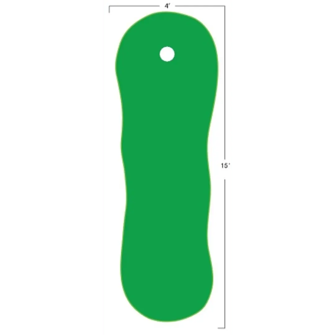 Big Moss The Augusta EX Pro Putting Green 1 Hole, 4'x15', green wavy mat with hole at one end for indoor use