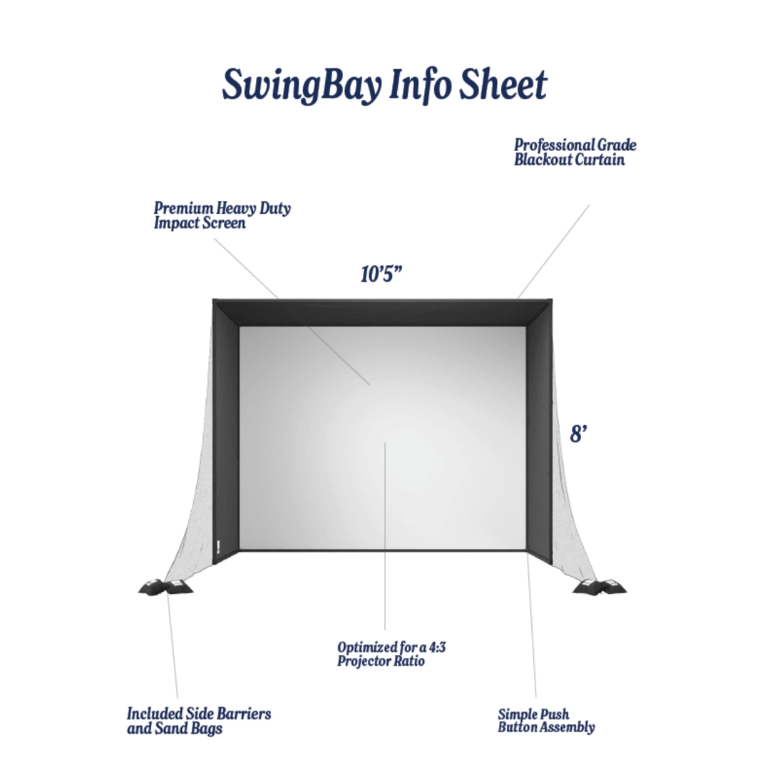 Rain or Shine SwingBay Golf Simulator Enclosure 8'x10.5'