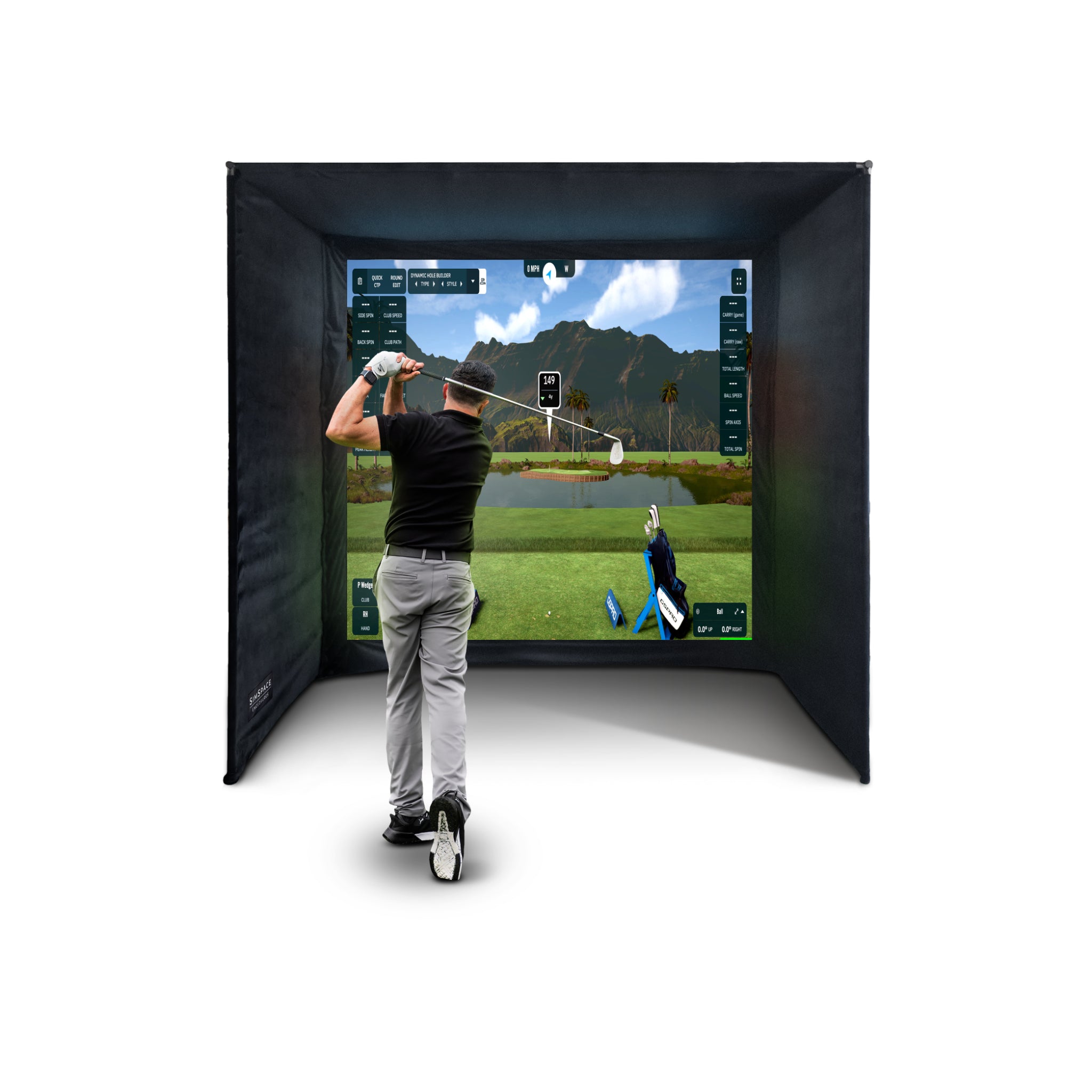Uneekor EYE Mini Lite SimSpace Golf Simulator Package