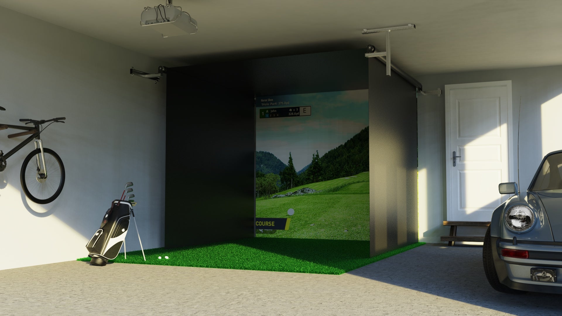 Uneekor EYE XO SportScreen Vanish Series Golf Simulator Package