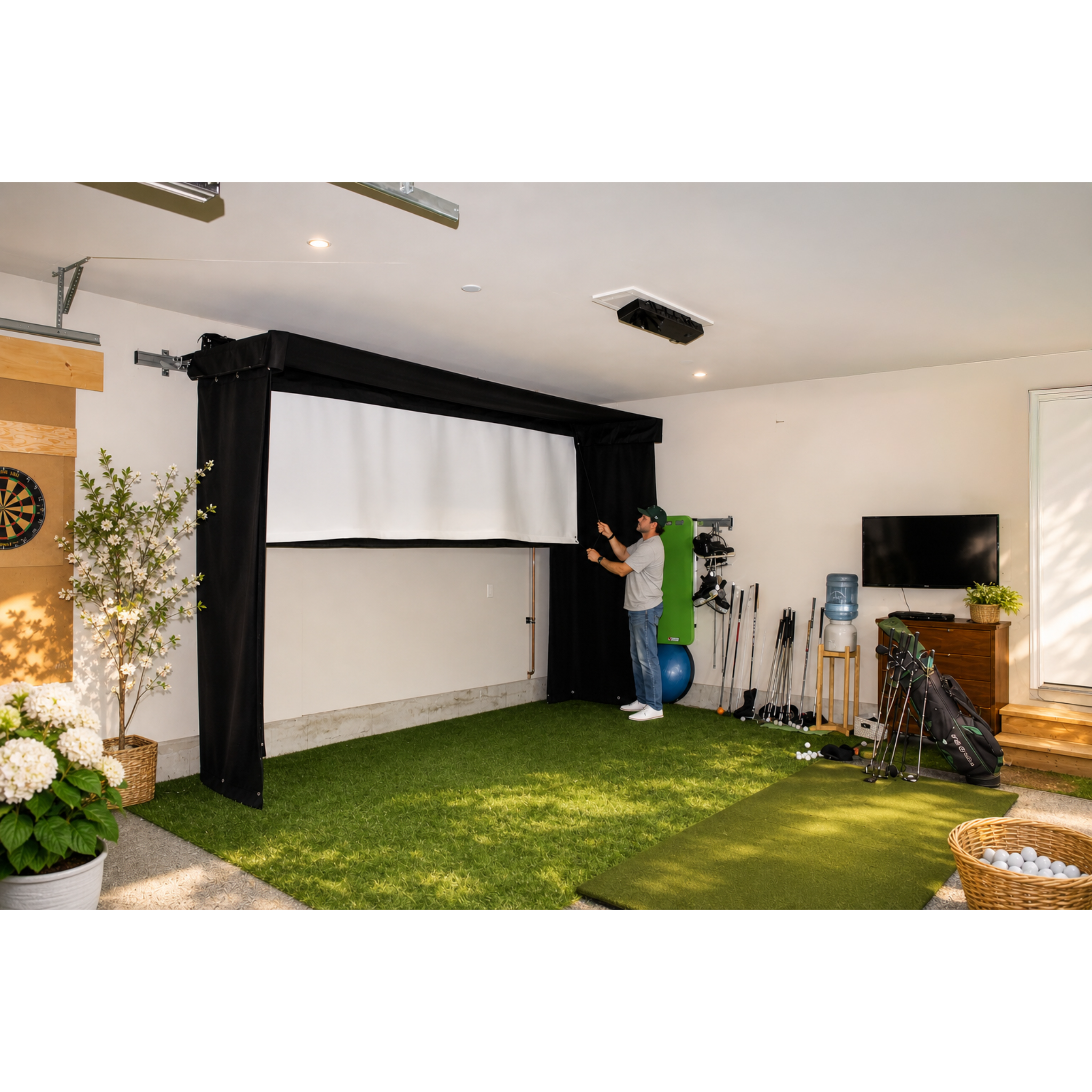 The SportScreen Vanish LITE Golf Simulator Enclosure