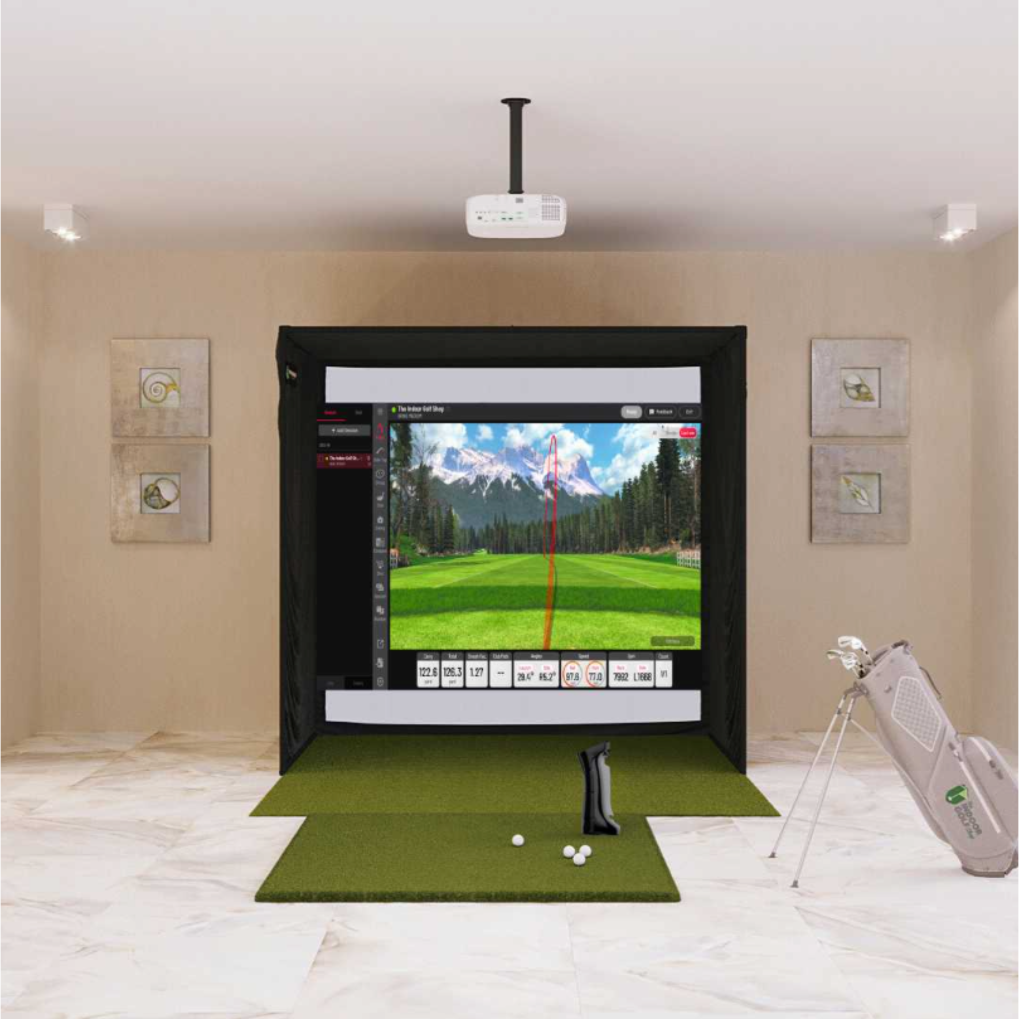 Uneekor EYE Mini SIG8 Golf Simulator Package