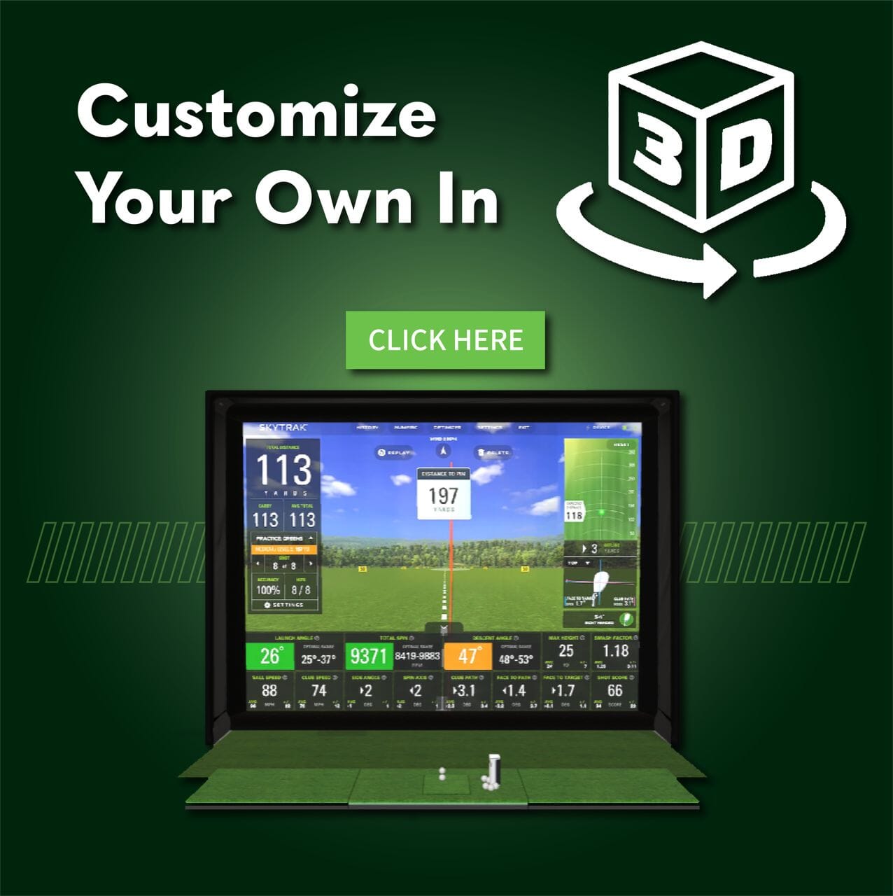 SkyTrak+ SIG10 Golf Simulator Package
